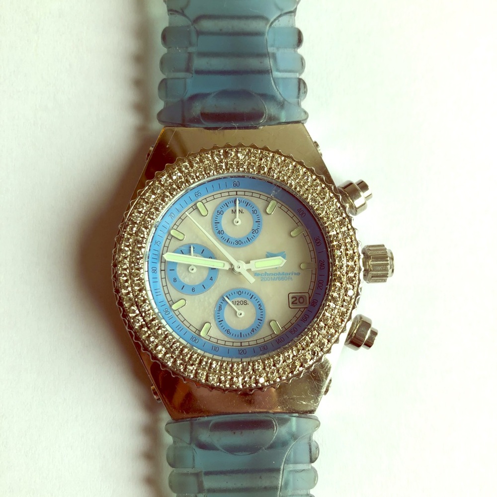 vintage techno marine diamond bezel women’s
